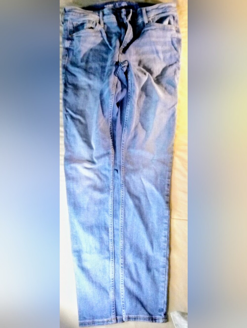 Old Navy Jeans White wash Size 12 Tall Super Skinny Mid Rise
